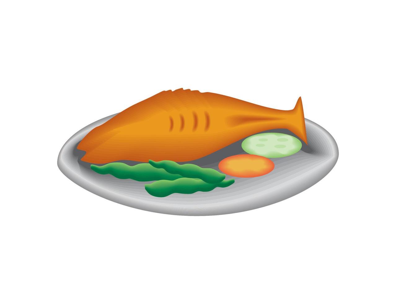 comida fresca de pescado vector