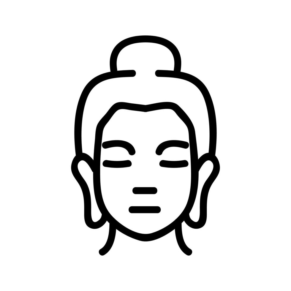 buddha image icon vector outline illustration