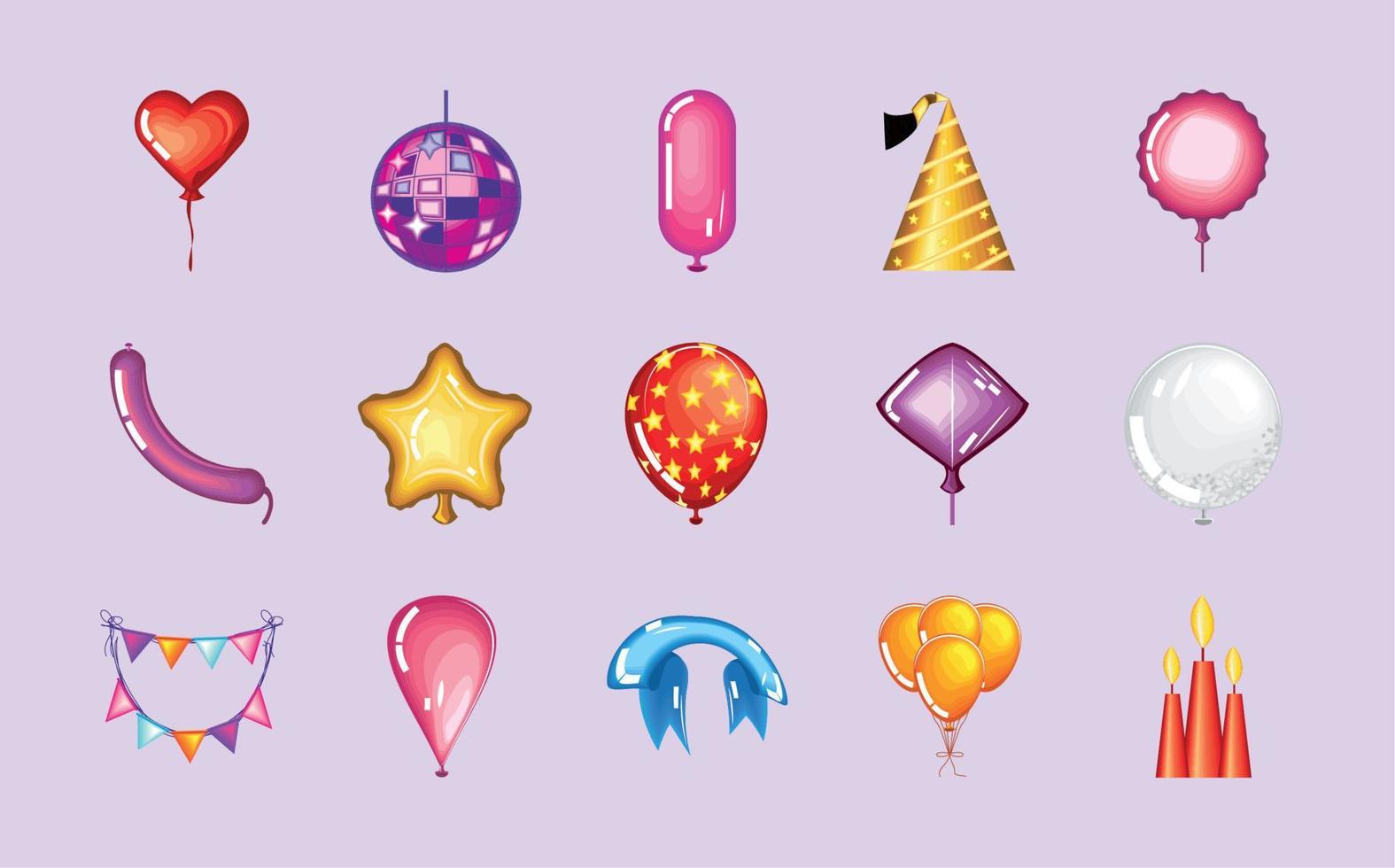 icons celebration festive vector