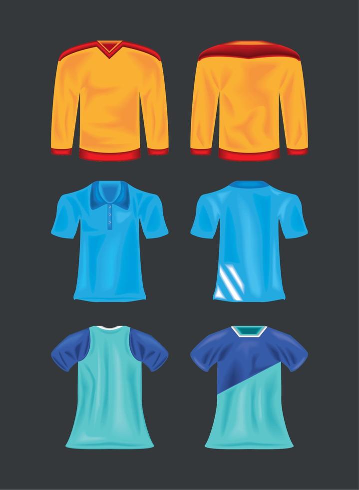 set of sport clothes vector