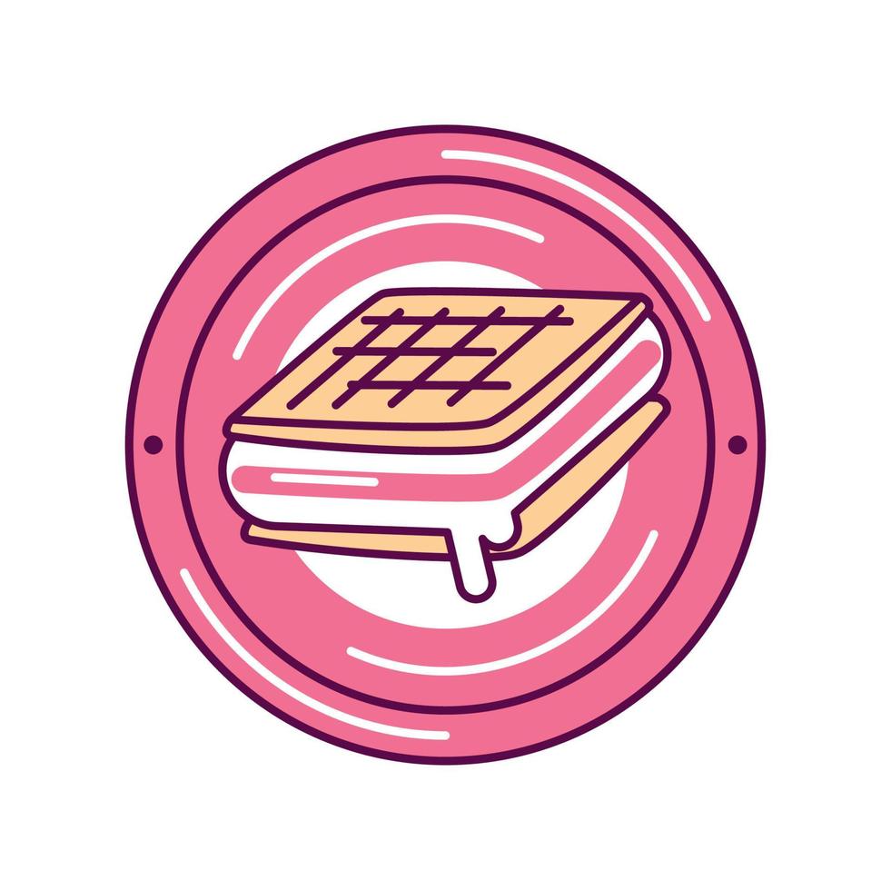 cookie ice cream label vector