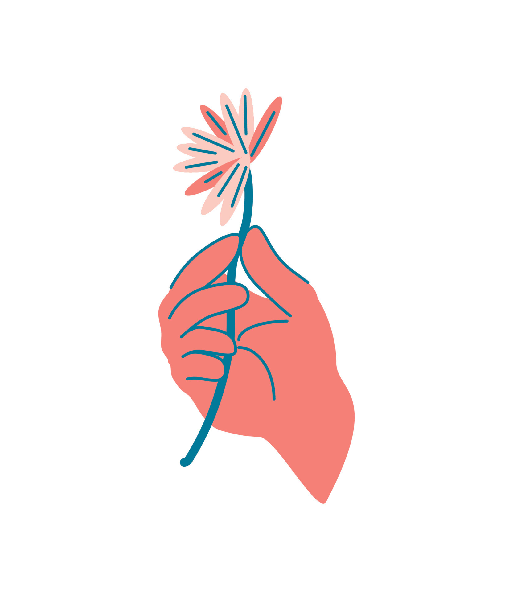 hand with flower 10316201 Vector Art at Vecteezy