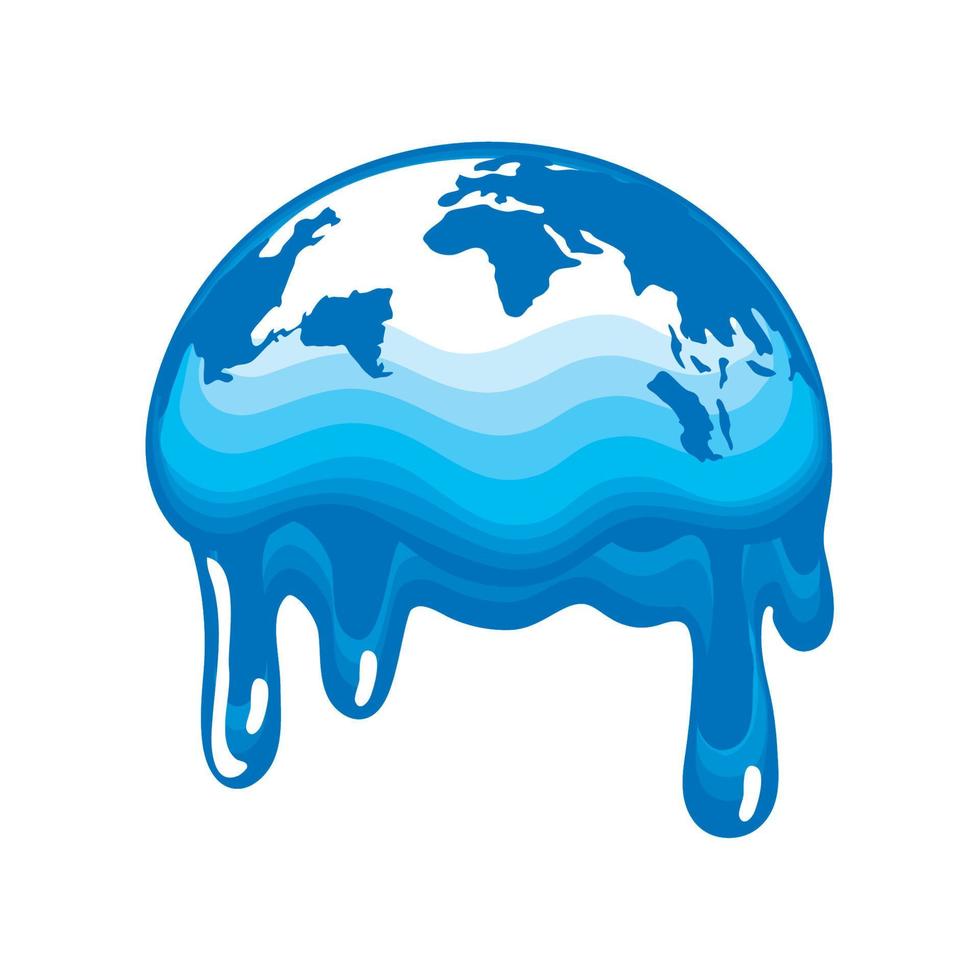 world water melting vector