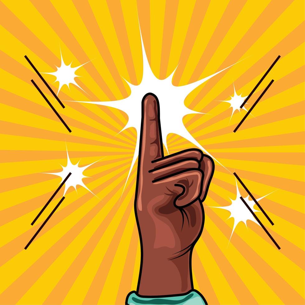 afro fingers pointing vector