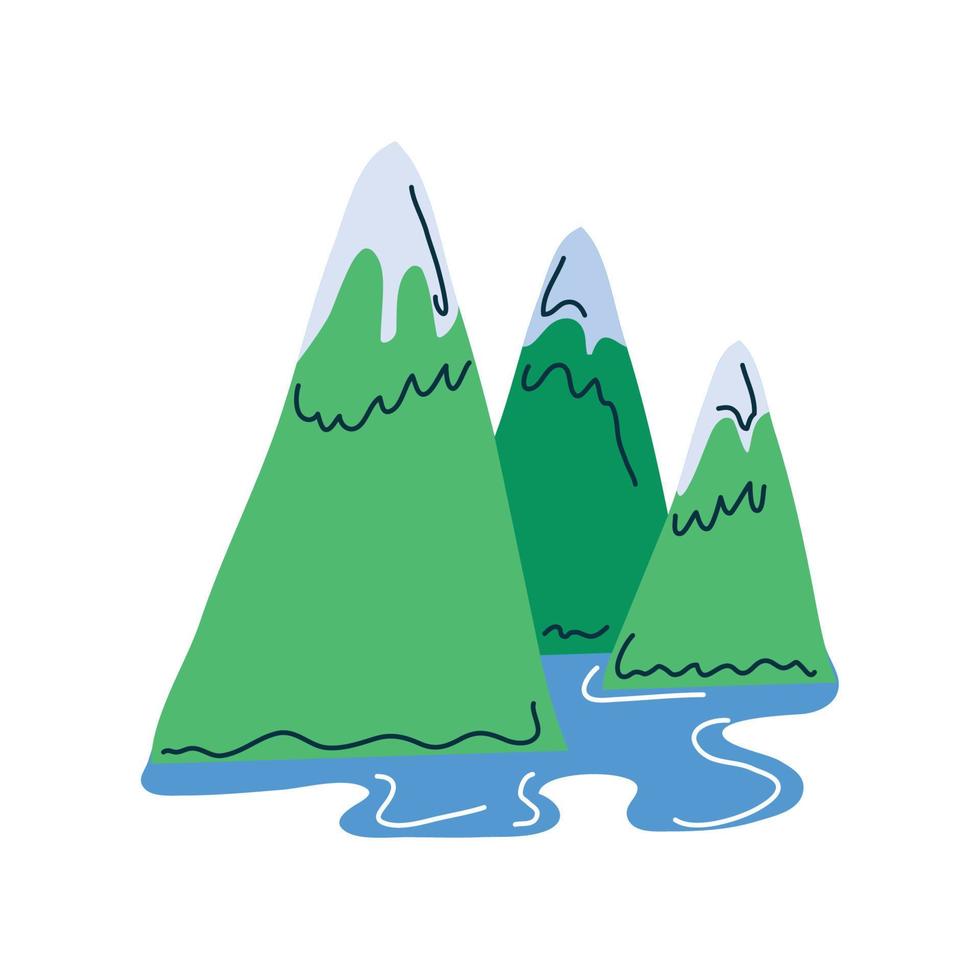 mountains and river vector