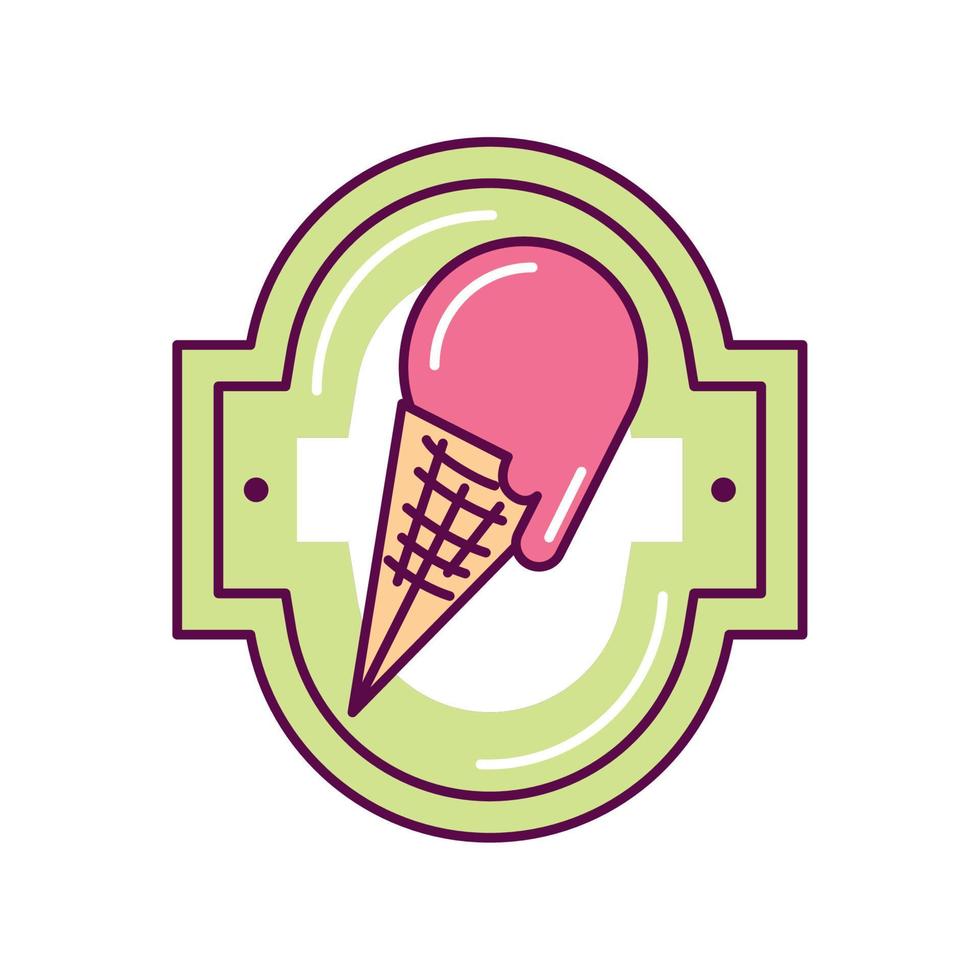 etiqueta de cono de helado vector