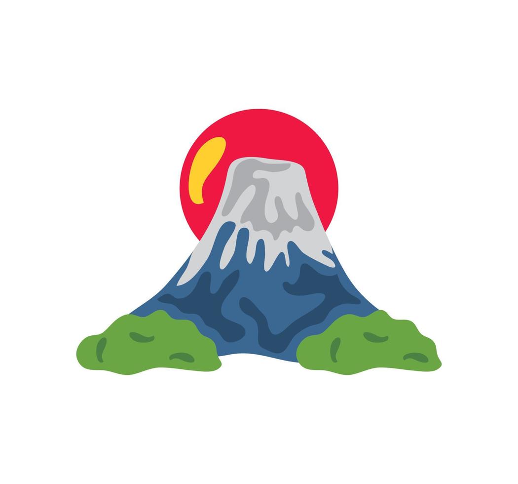 japanese fuji mountain vector