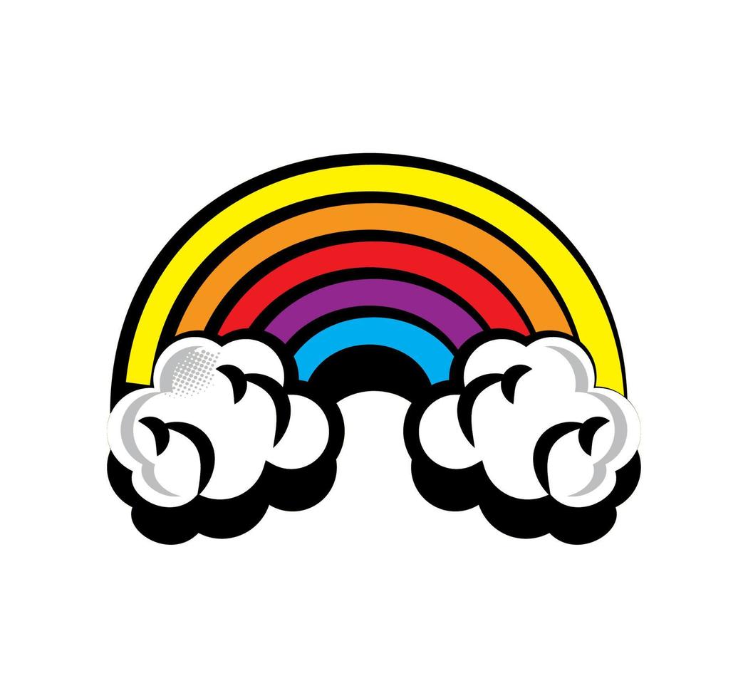rainbow pop art vector