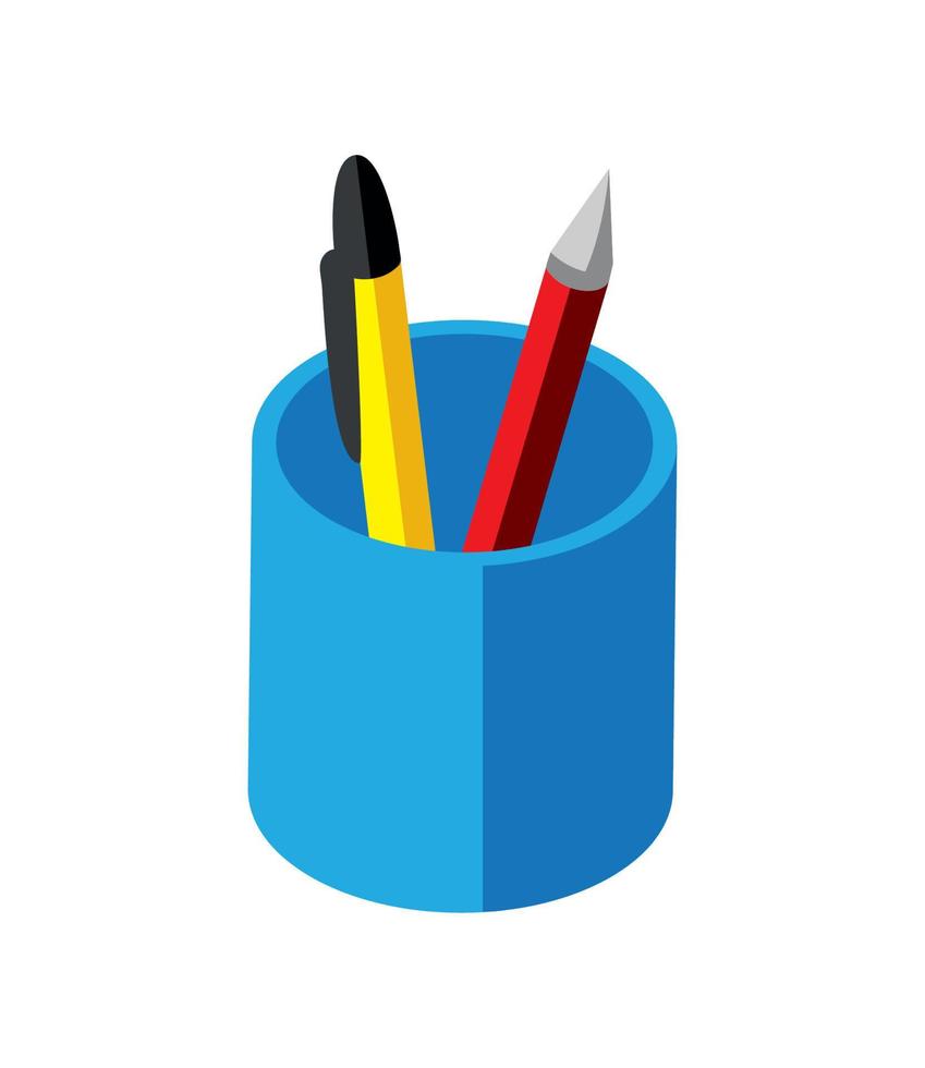 pens in a cup supply vector