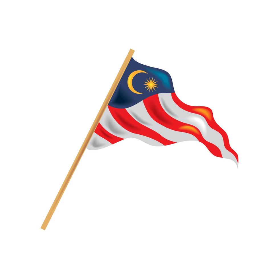 símbolo de la bandera de malasia vector