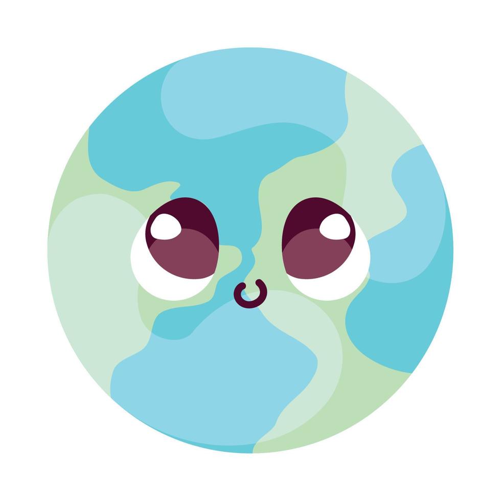 kawaii earth planet vector