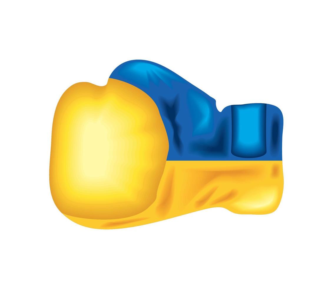 boxing glove ukraine flag vector
