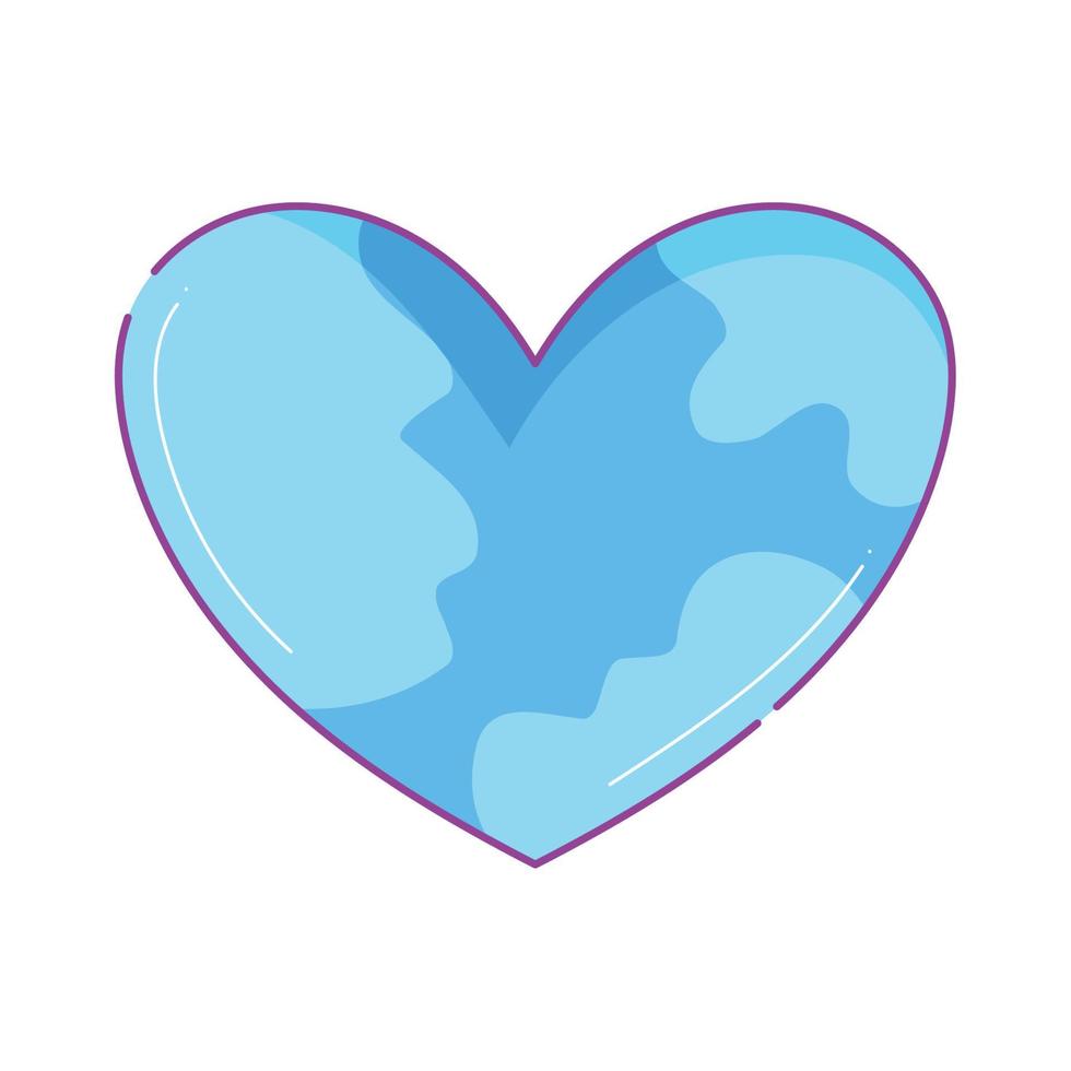 world shape heart vector