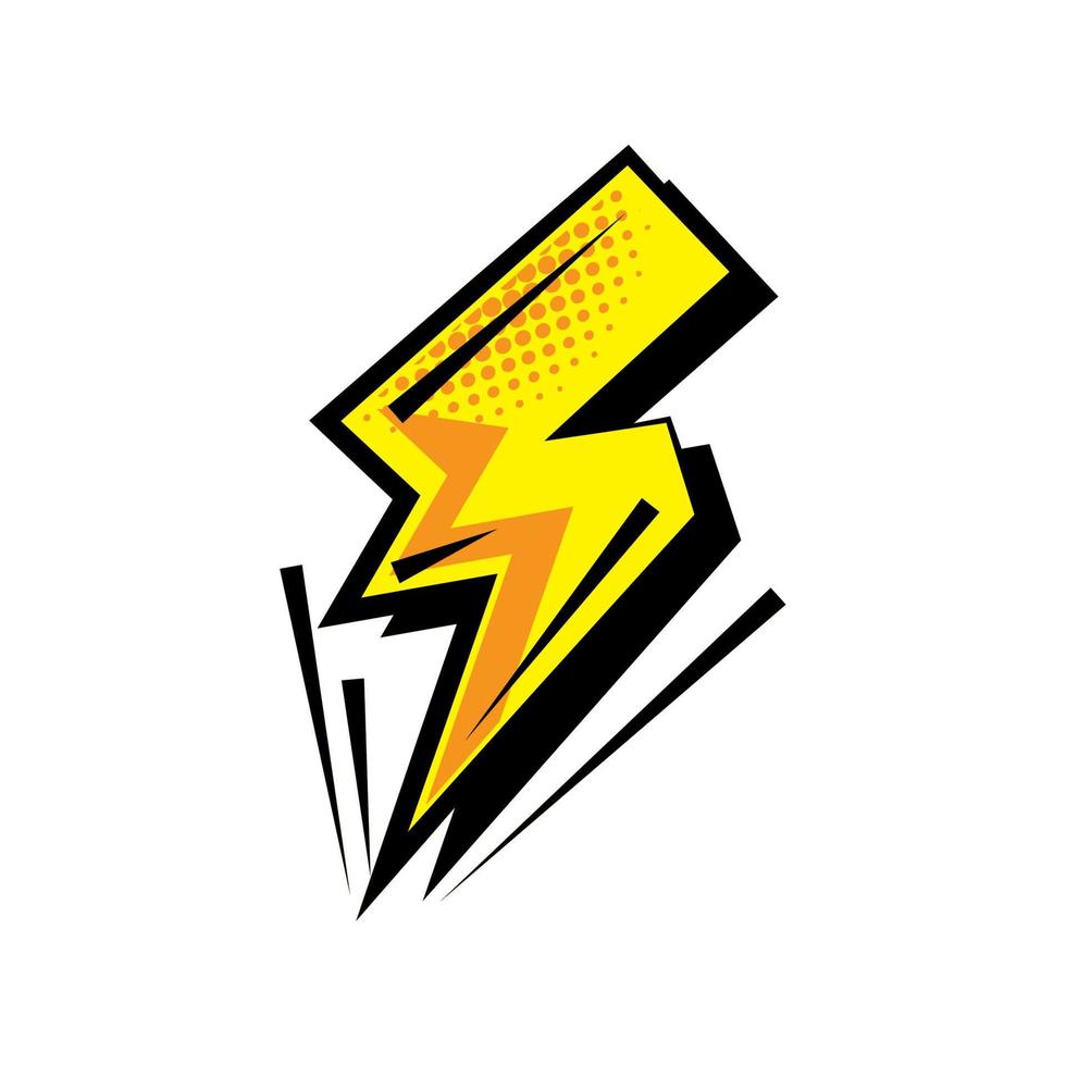 thunderbolt pop art vector