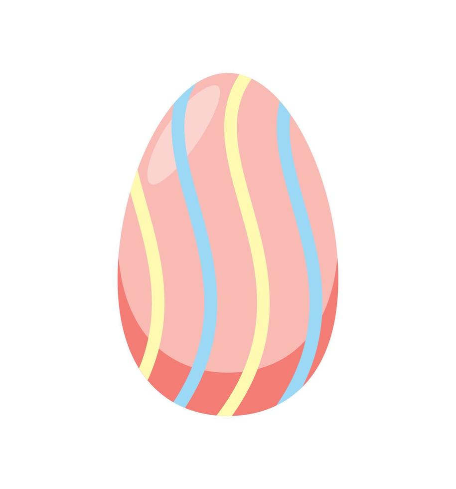 huevo de pascua con rayas vector