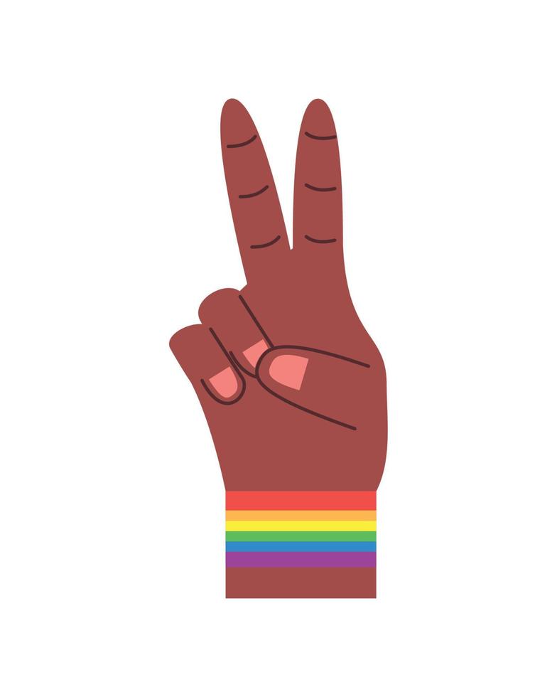 hand peace and love lgbtq vector