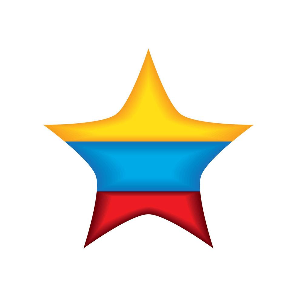 estrella con bandera de colombia vector