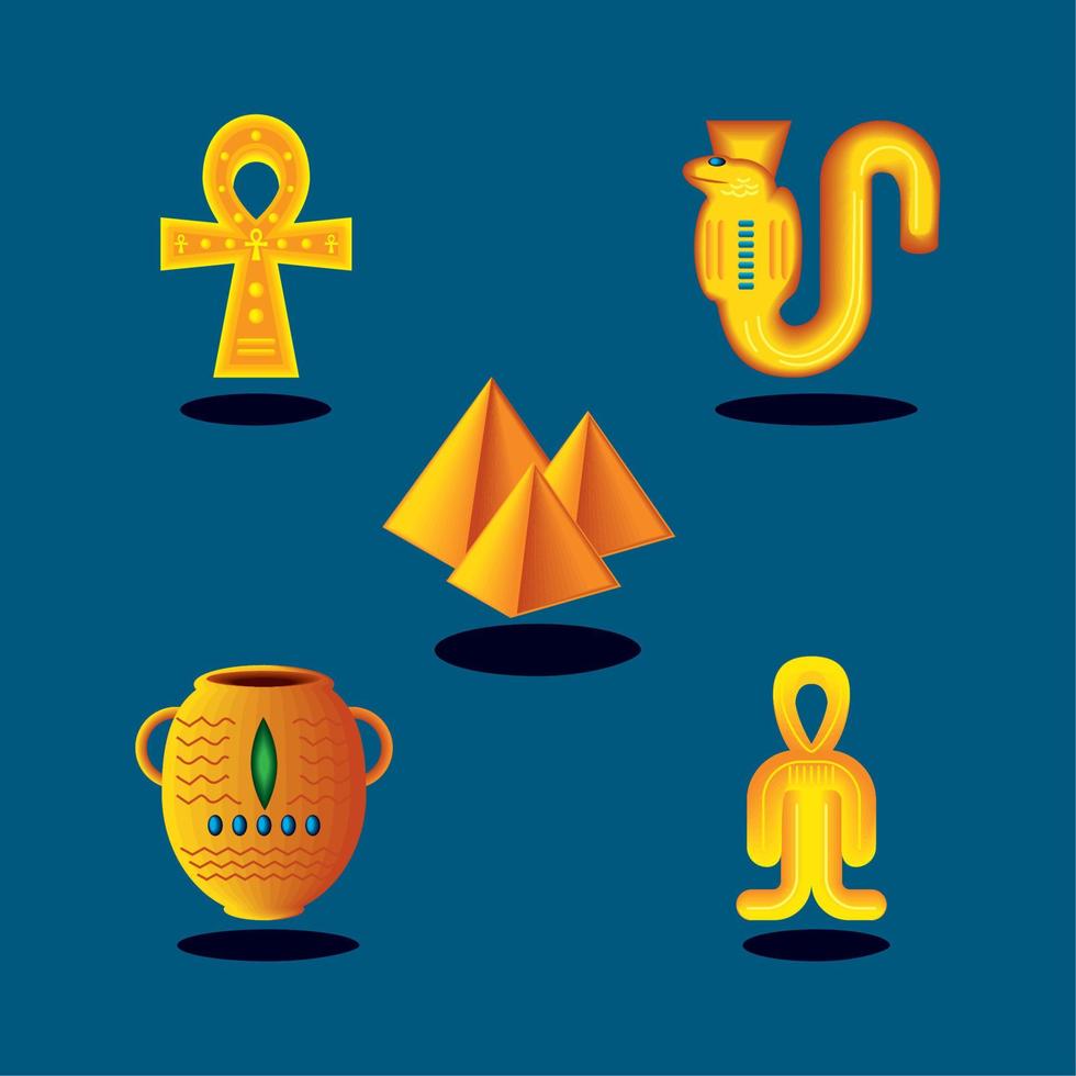 icons collection egypt vector
