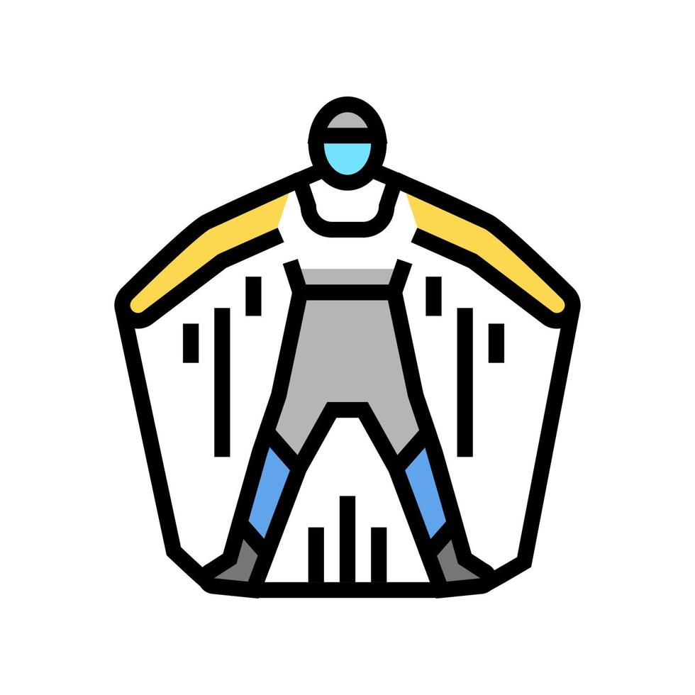 wingsuit extreme active sportsman color icono vector ilustración