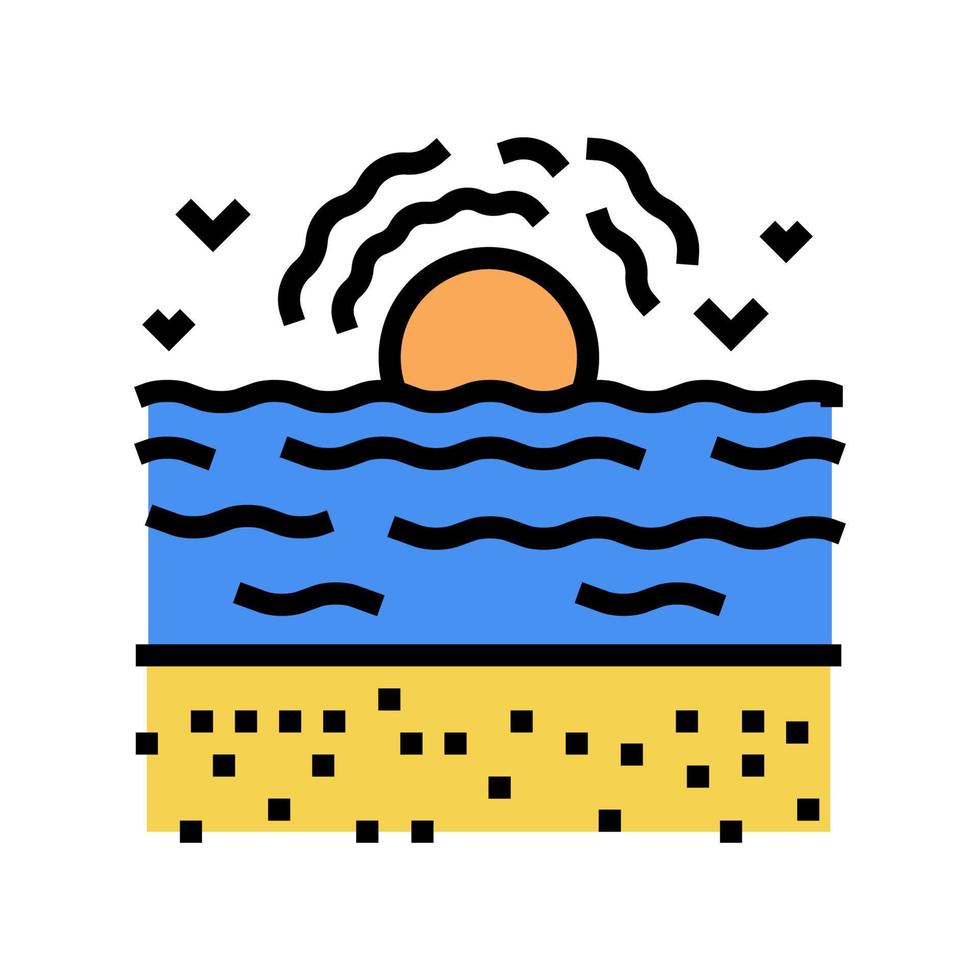 sea beach color icon vector illustration