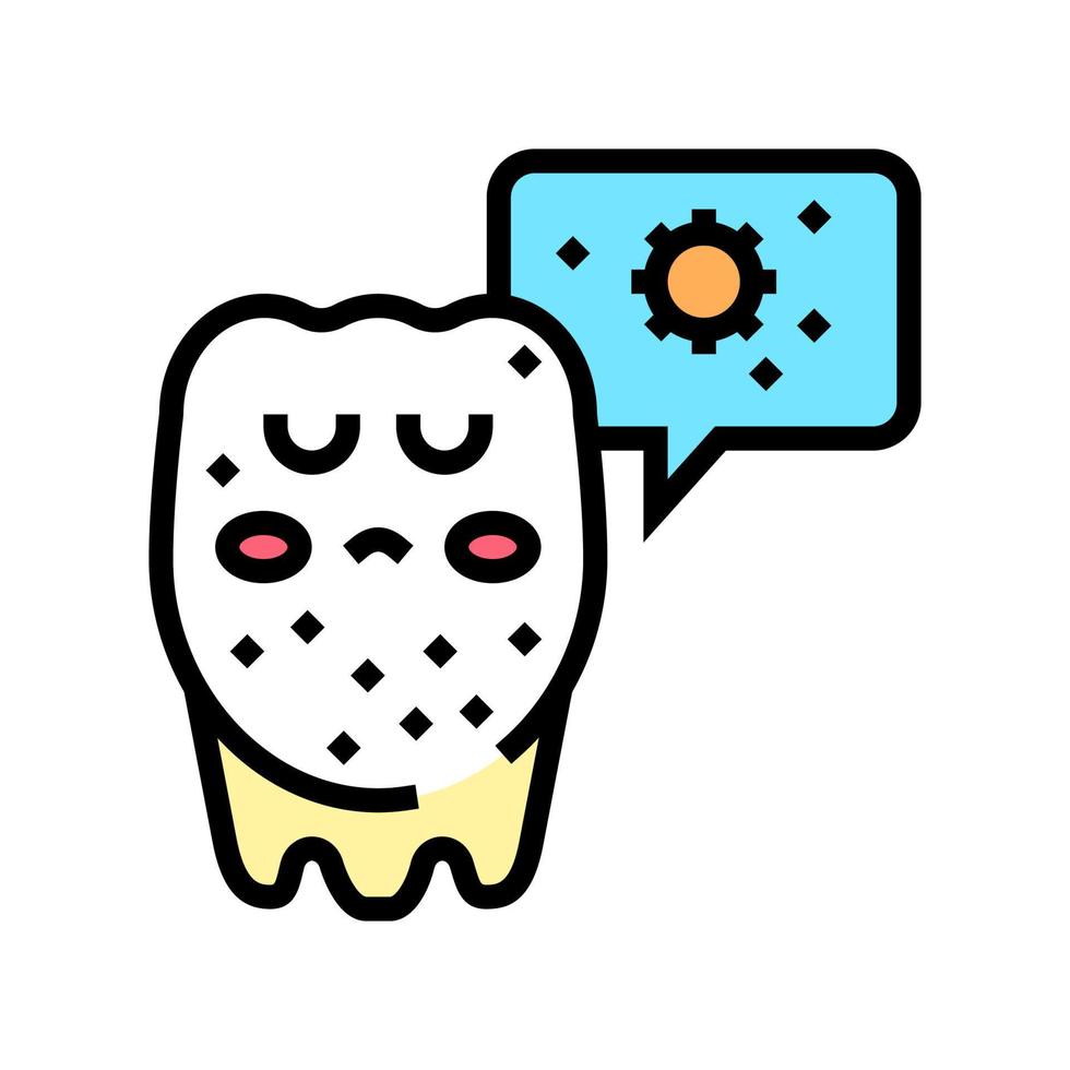 unhealthy tooth color icon vector illustration