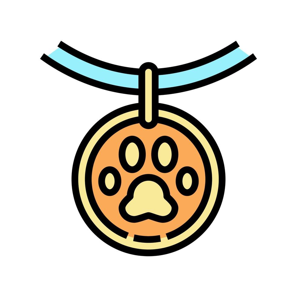 medallion dead pet color icon vector illustration