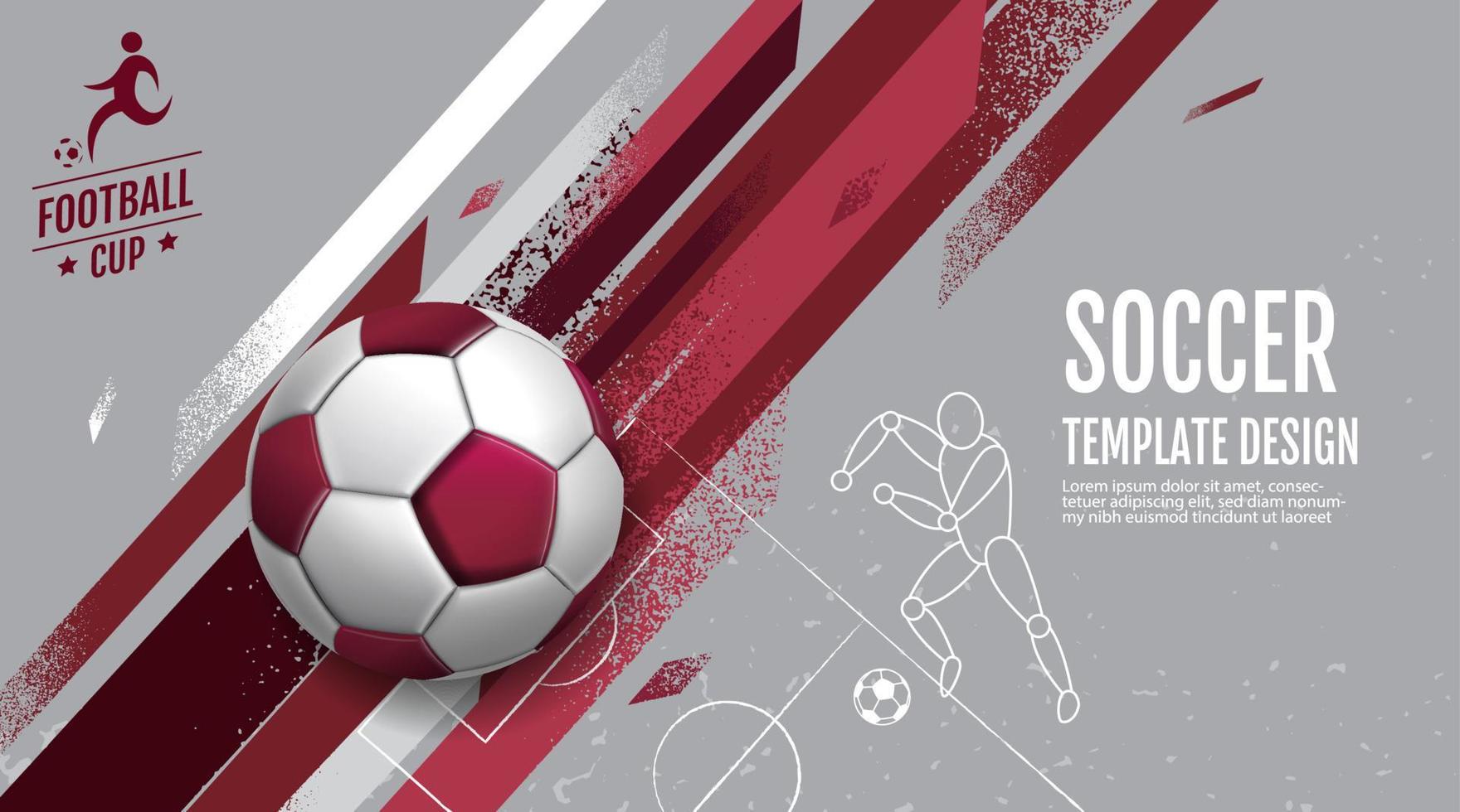diseño de plantilla de fútbol, banner de fútbol, diseño de diseño deportivo, ilustración vectorial vector