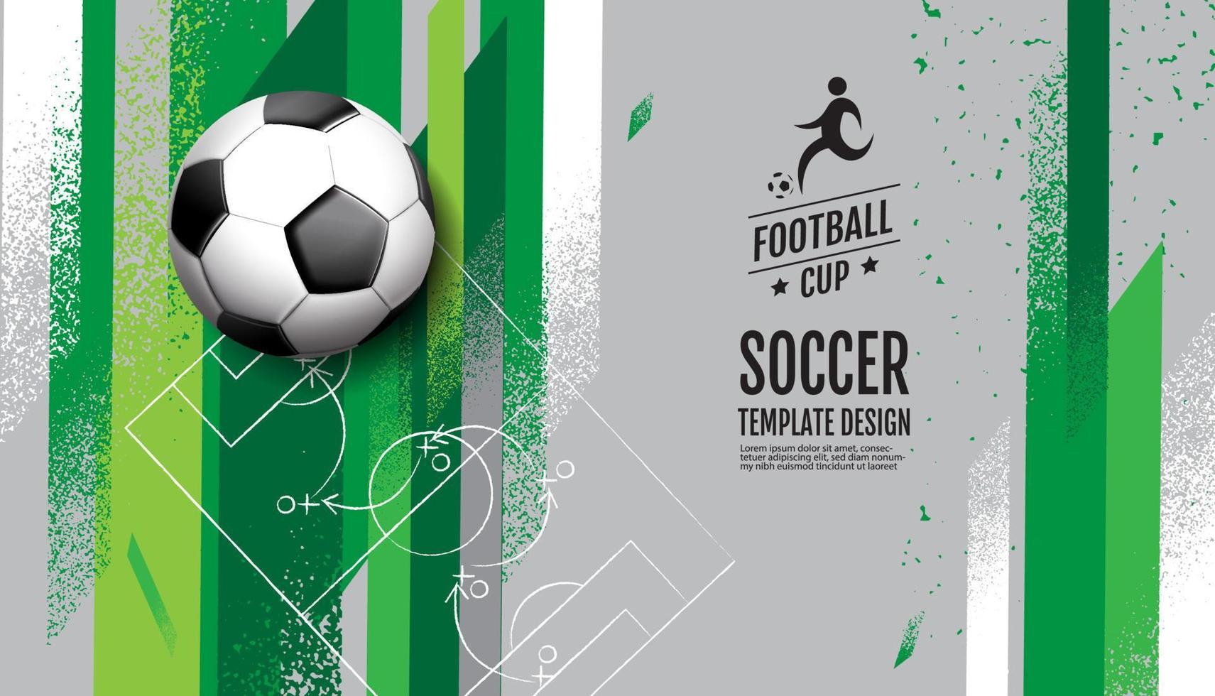 diseño de diseño de fútbol, fútbol, ilustración de fondo. vector