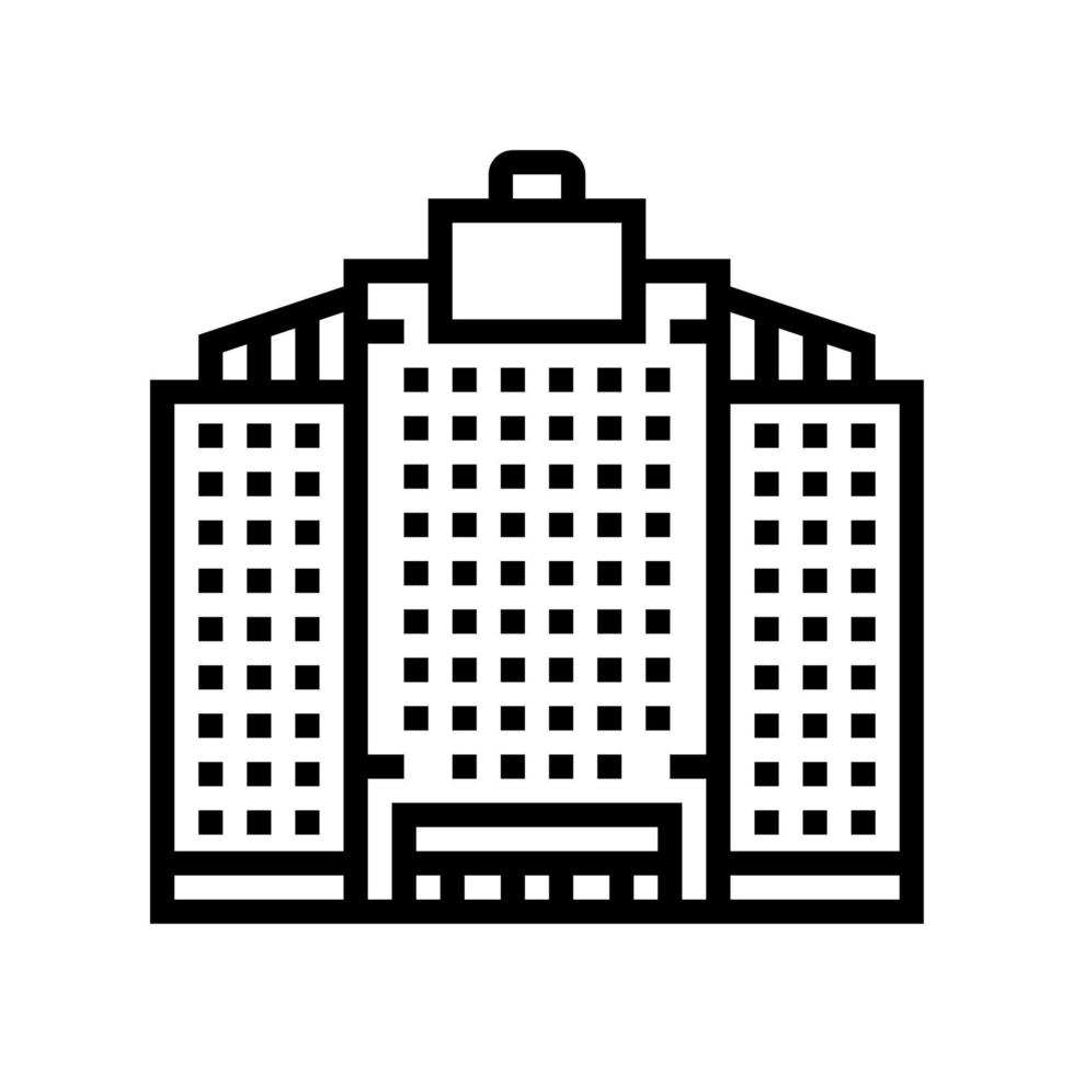 office skyscraper building line icon vector illustration