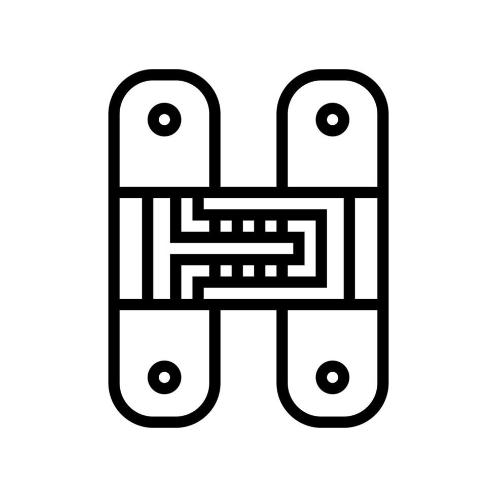 hidden hinges line icon vector illustration