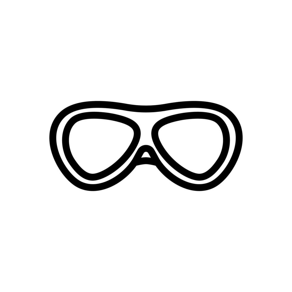 oval swimming training glasses icon vector outline illustration