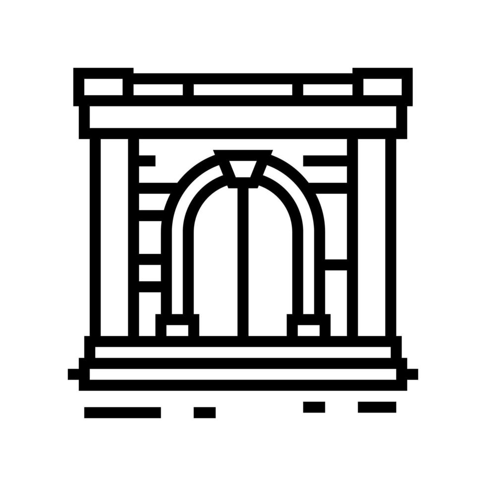 ancient gate line icon vector illustration
