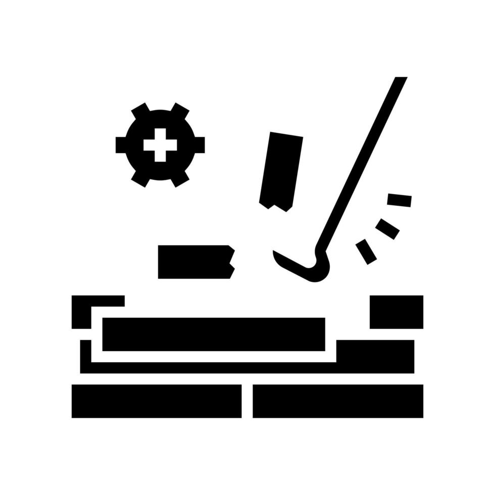 wood floor dismantling glyph icon vector illustration
