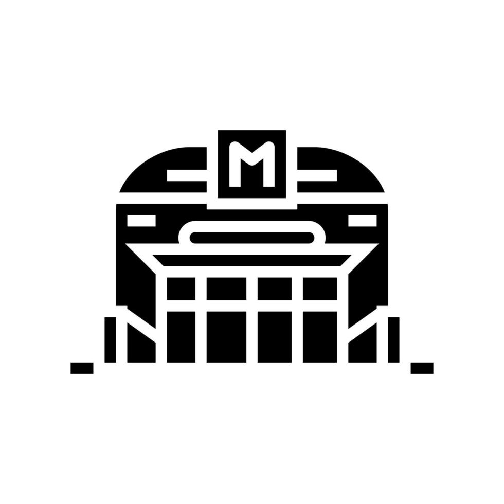 ilustración de vector de icono de glifo de estación de metro