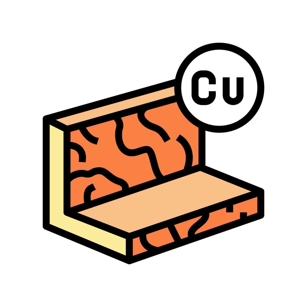 copper metal profile color icon vector illustration