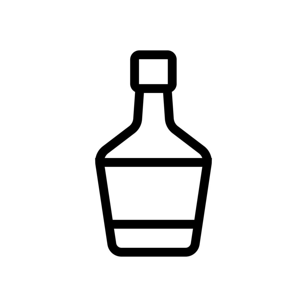 A bottle of wine icon vector. Isolated contour symbol illustration vector