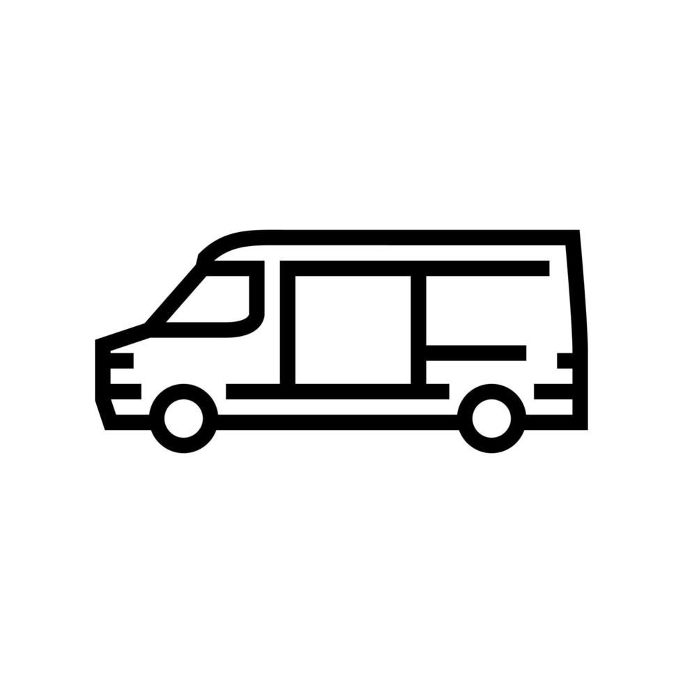 cargo van car line icon vector illustration