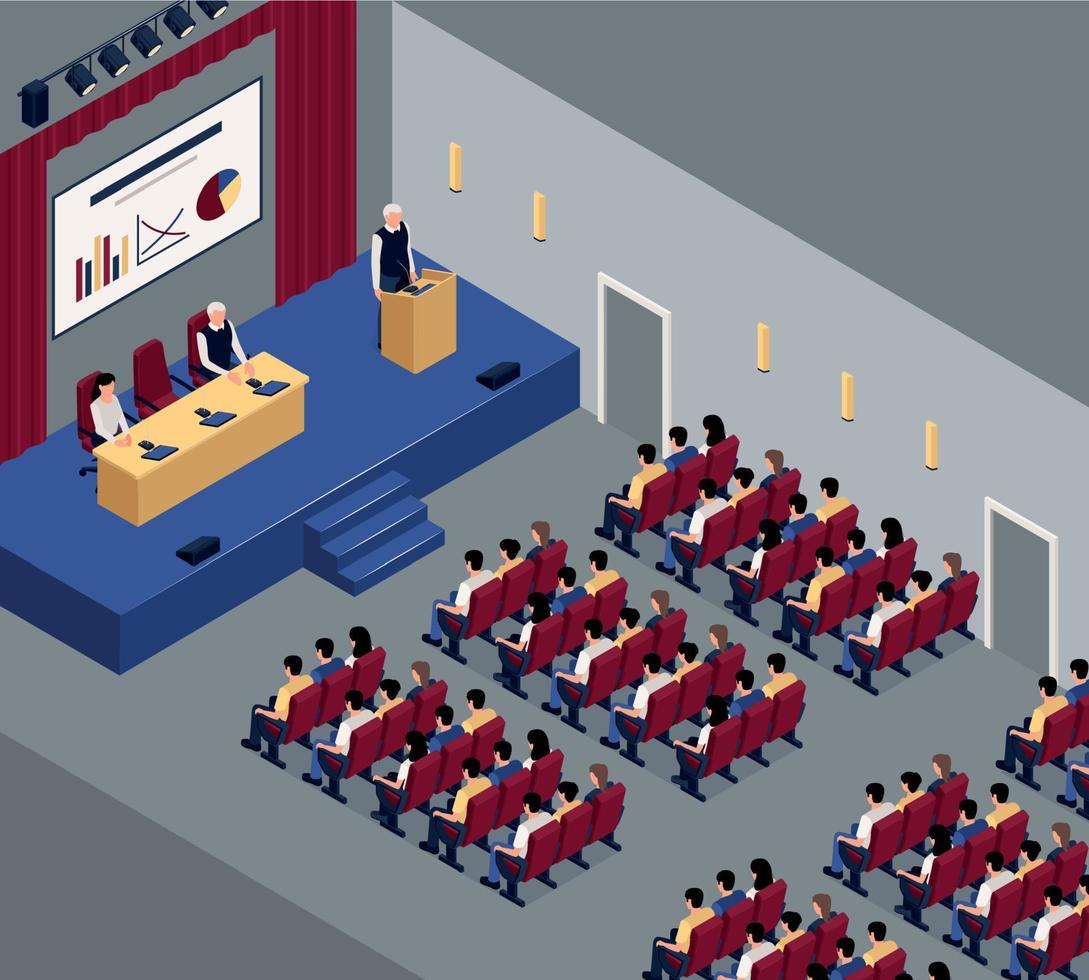 Isometric Press Conference Composition vector