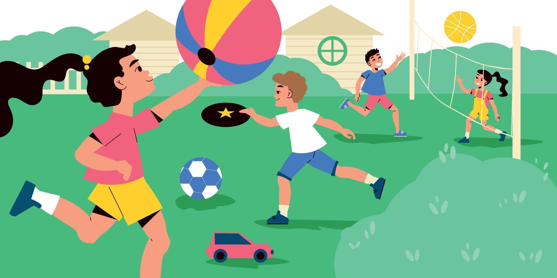 Children Active Games Illustration vector