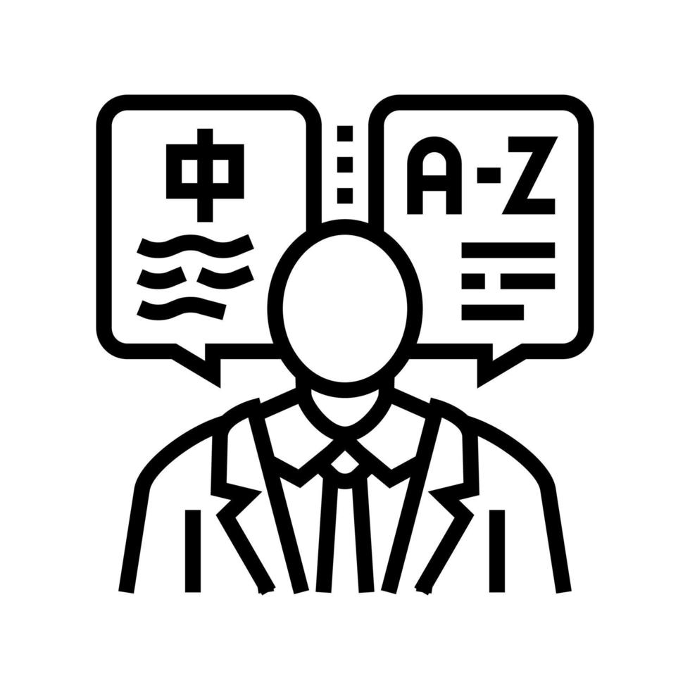 translator language business line icon vector illustration