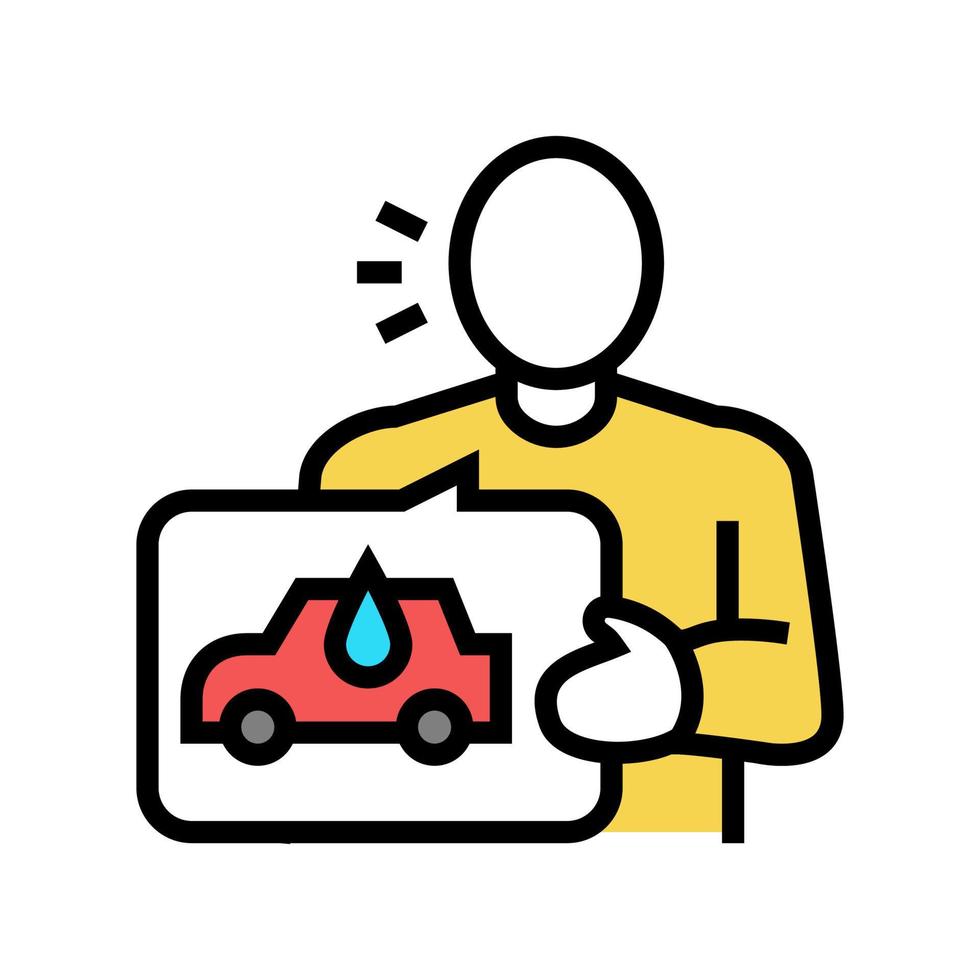 client self car wash service color icon vector illustration