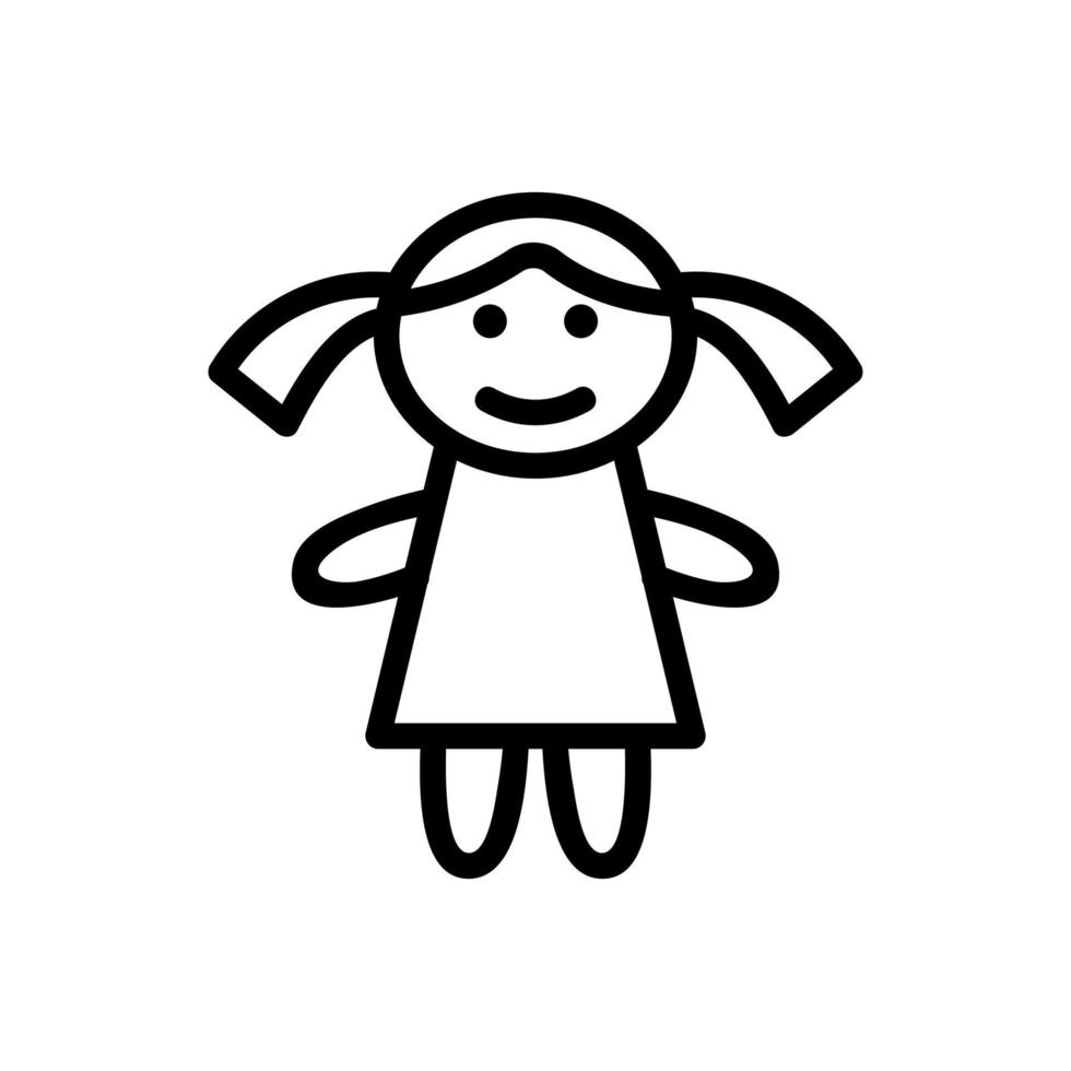 doll toy icon vector outline illustration