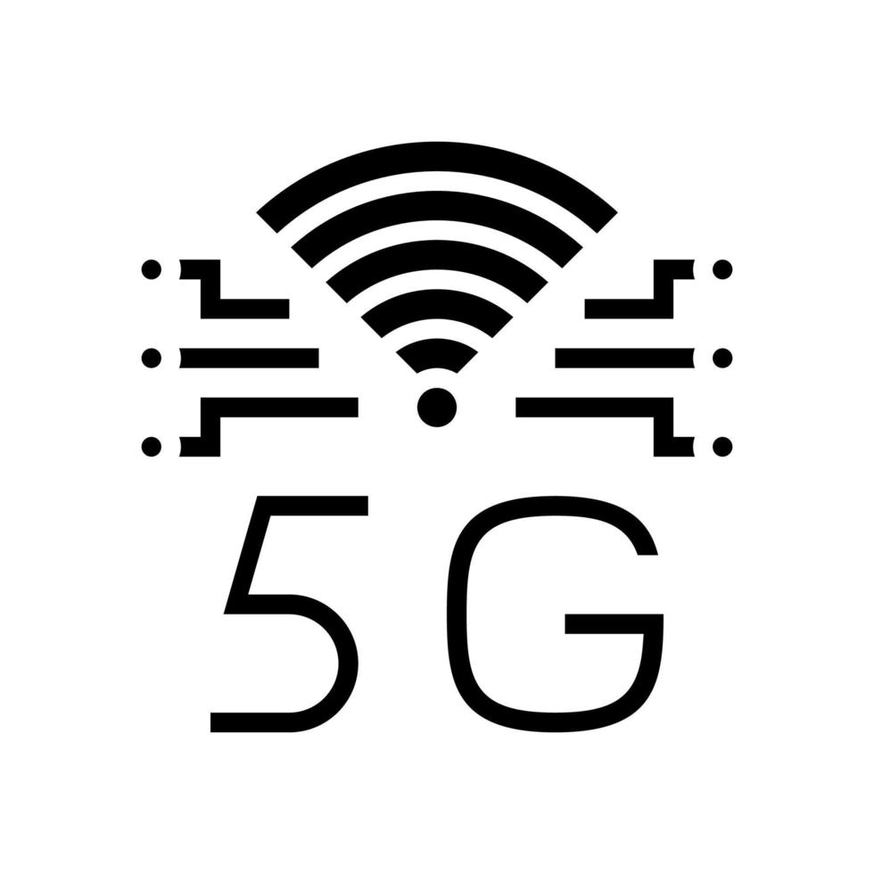 Ilustración de vector de icono de glifo de red de alta velocidad 5g