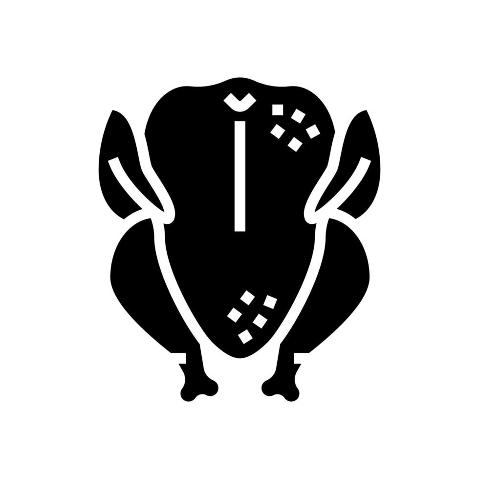 whole broiler chicken glyph icon vector illustration
