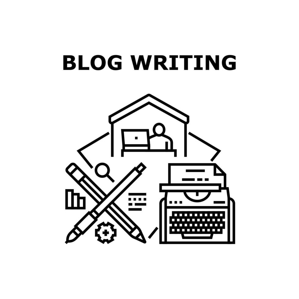 ilustración de vector de icono de escritura de blog