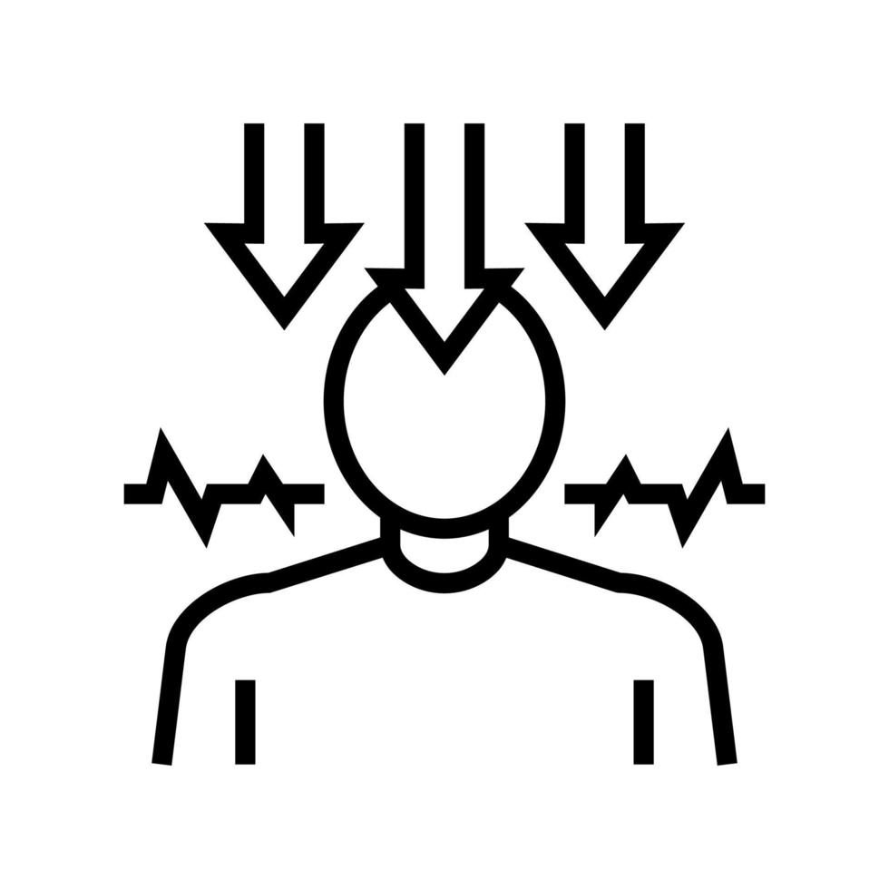 neurosis psychological disease line icon vector illustration
