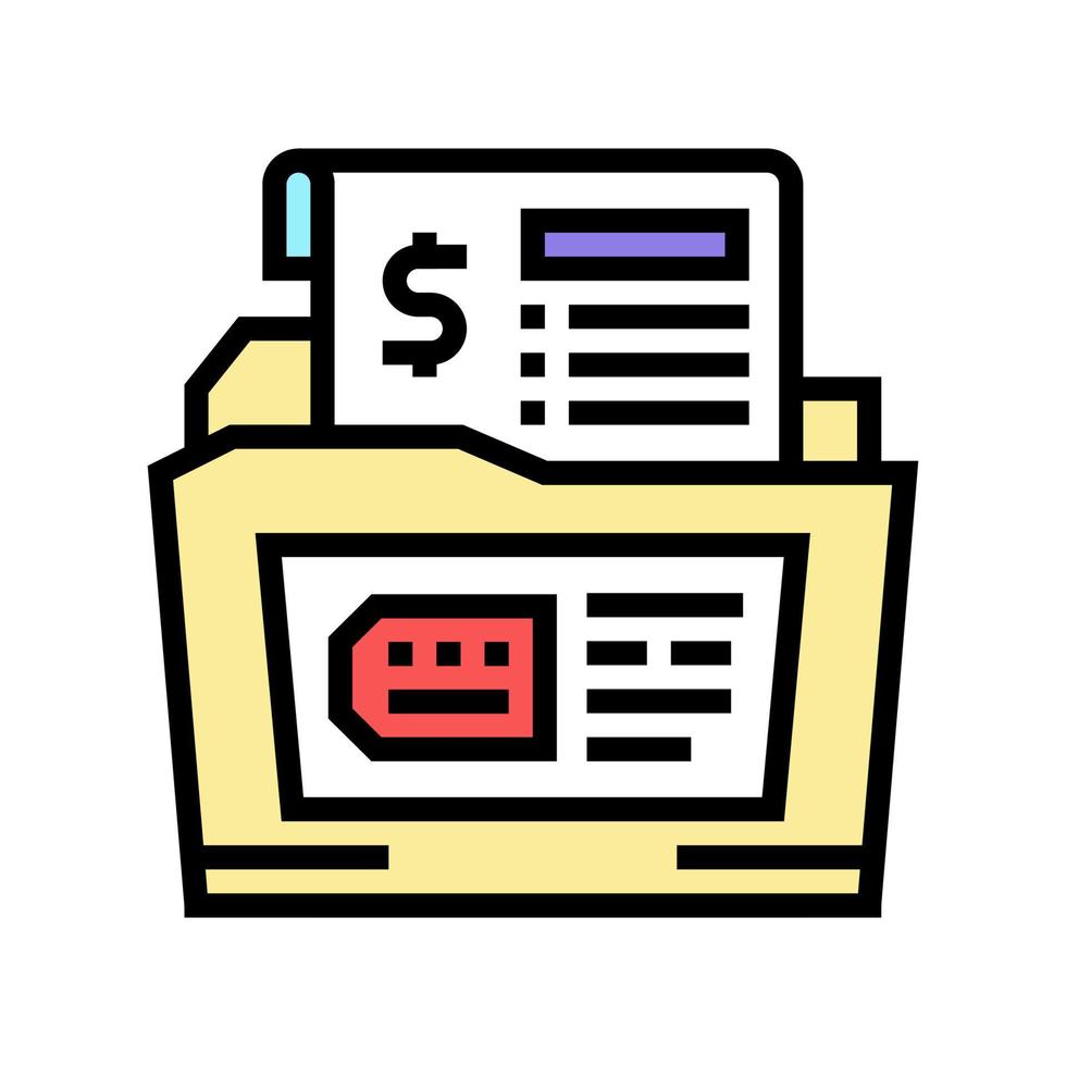 dossier allowance color icon vector illustration