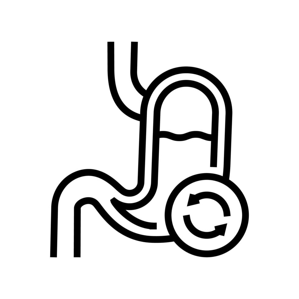 stomach transplant line icon vector illustration