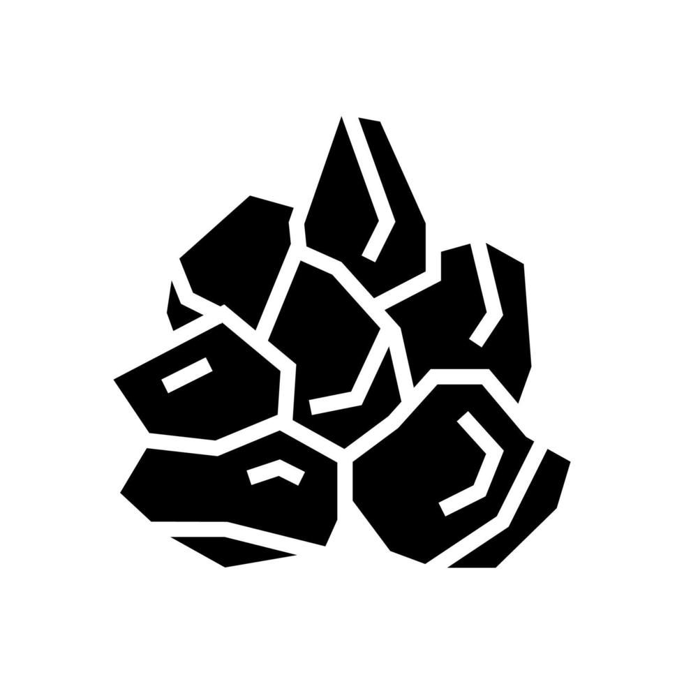 ilustración de vector de icono de glifo de piedra minada
