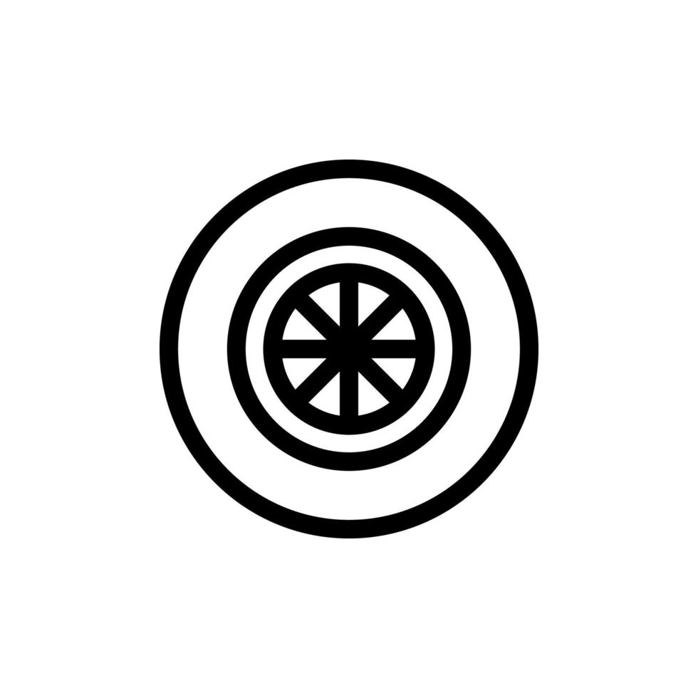 tire icon vector. Isolated contour symbol illustration vector